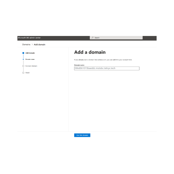 Adding a subdomain to the customer tenant