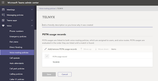 Adding PSTN Usage Records