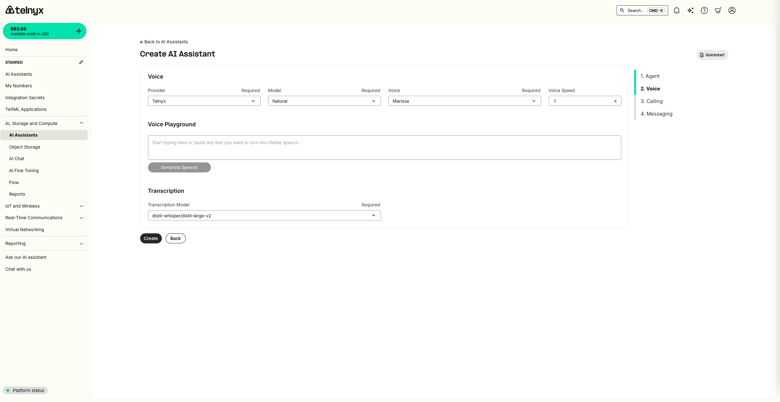 AI Assistant Voice Config