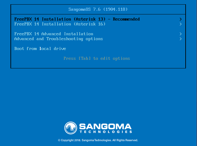 FreePBX install