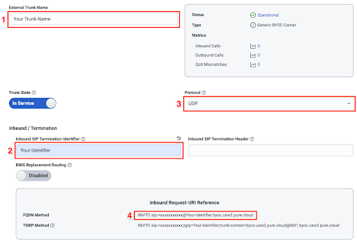 Genesys Cloud &amp; Telnyx Name your connection