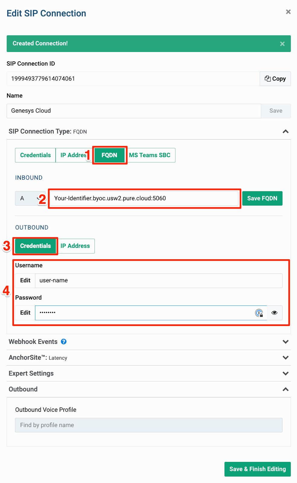 Genesys Cloud &amp; Telnyx FQDN Connections