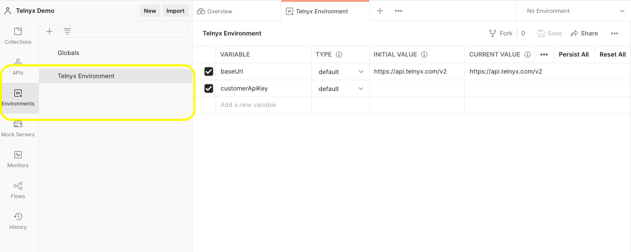 Postman Environment