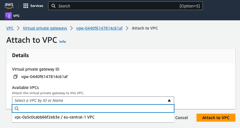 AWS Attach Virtual Private Gateway 2