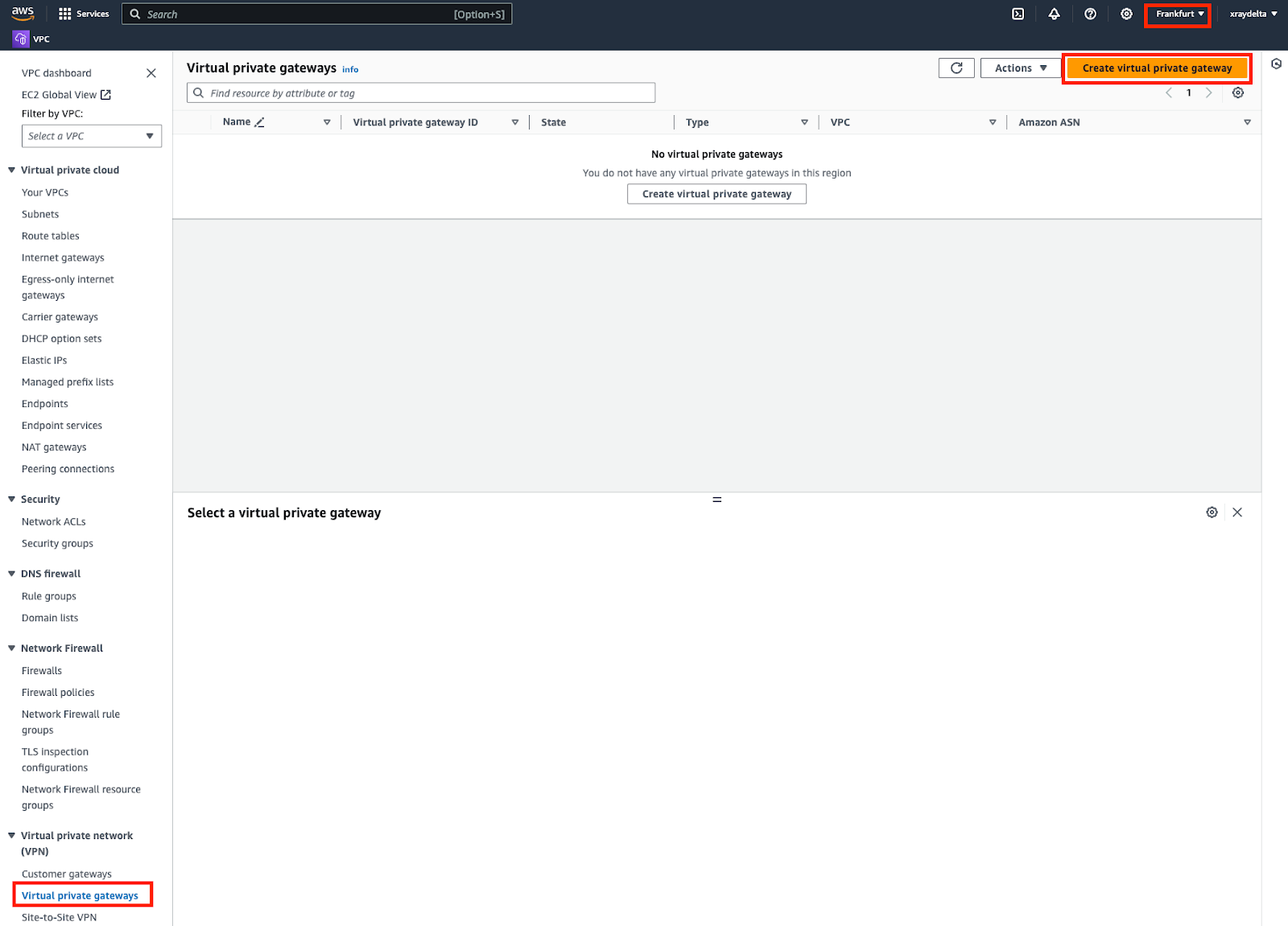 AWS Virtual Private Gateway