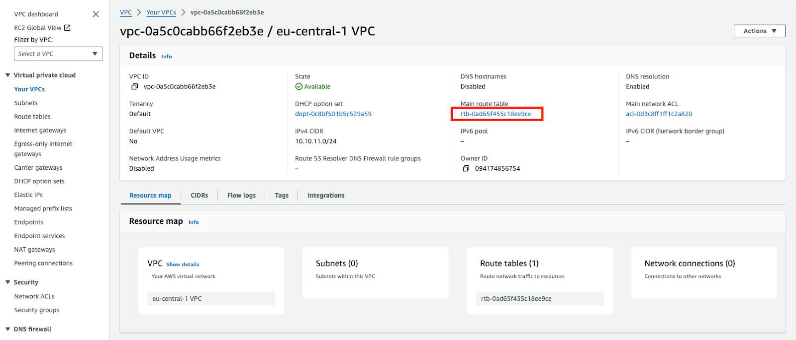 AWS VPC Route Table 1