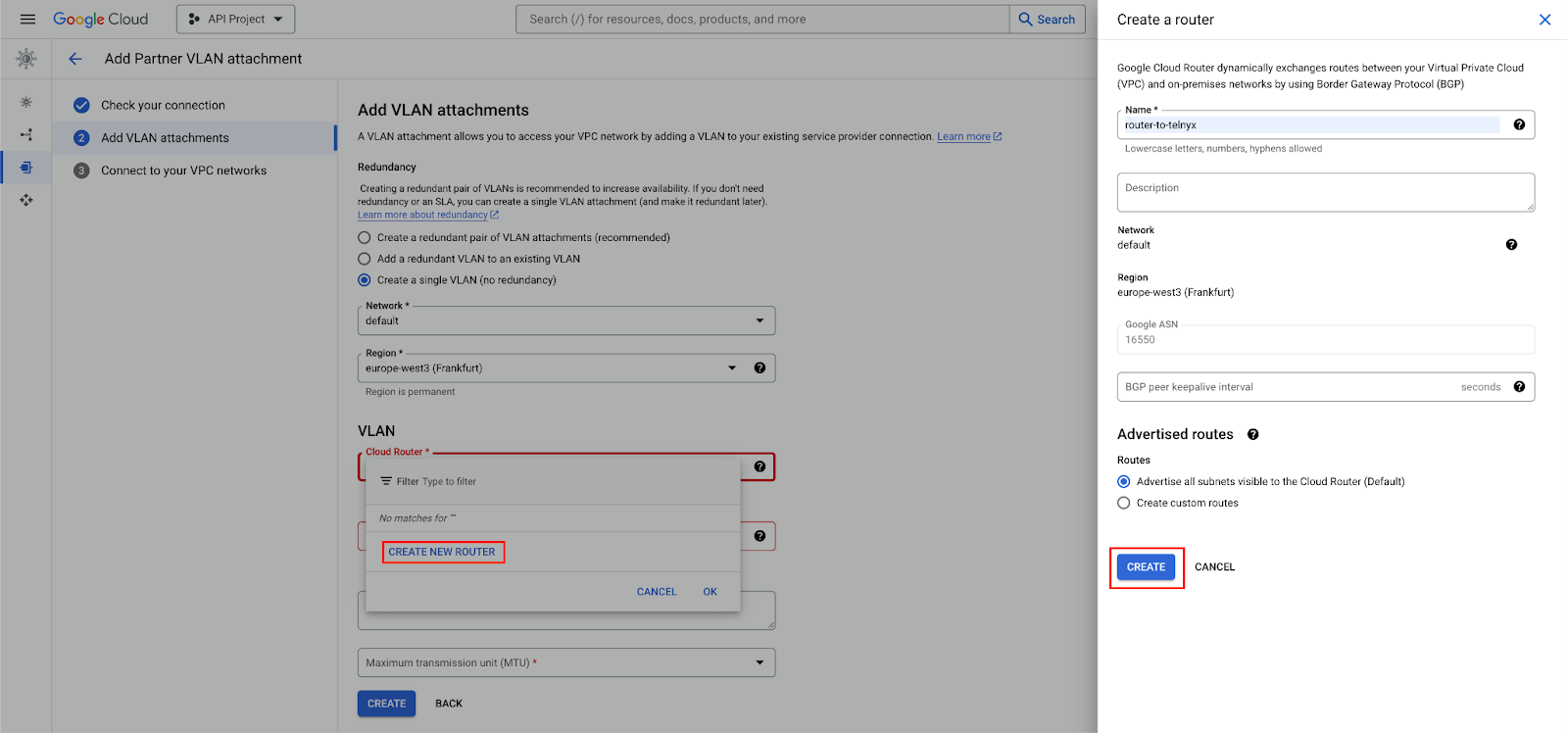 GCP VLAN Attachment Parameters 4